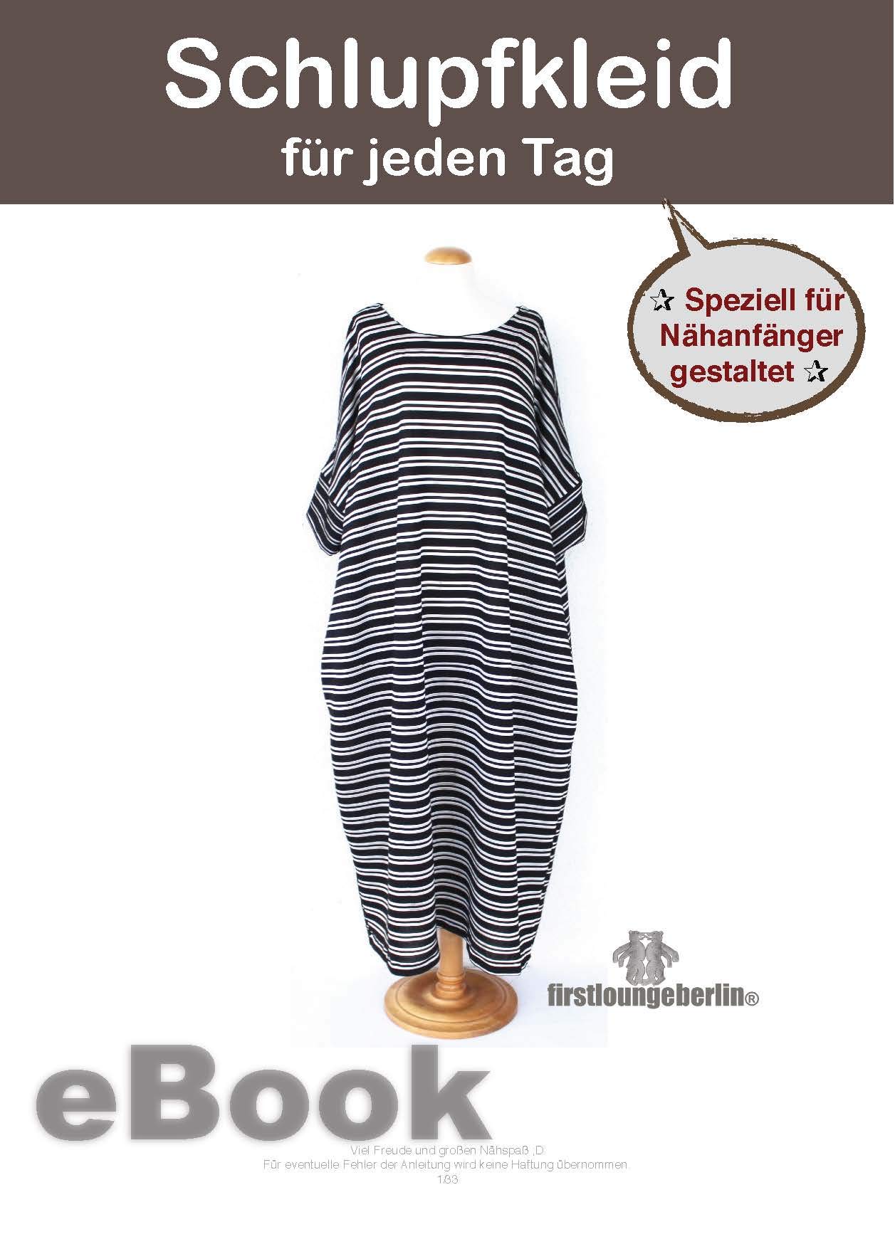 Schlupfkleid Damenkleid für jeden Tag mit Seitentaschen - Sommerkleid Jerseykleid Tunika - kleines Schnittmuster mit Nähanleitung von firstloungeberlin