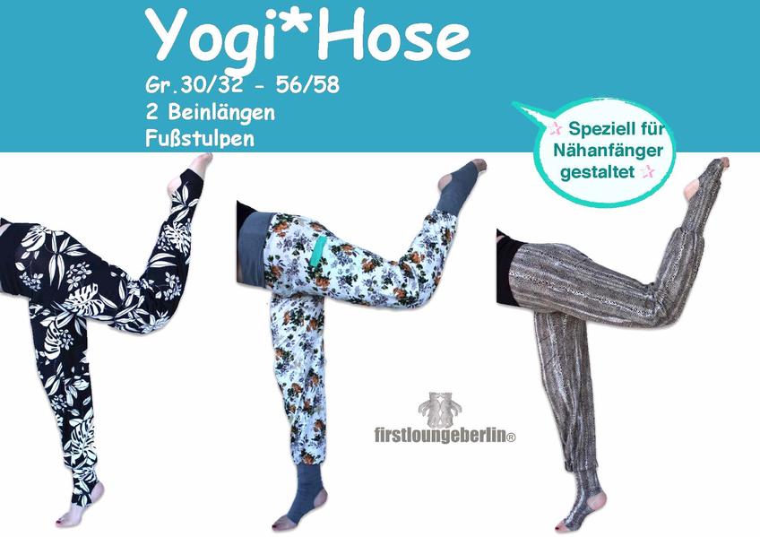 Yogi.HOSE - Yogahose Damen in 9 Größen 30/32 bis 56/58 Schnittmuster mit Nähanleitung von firstloungeberlin