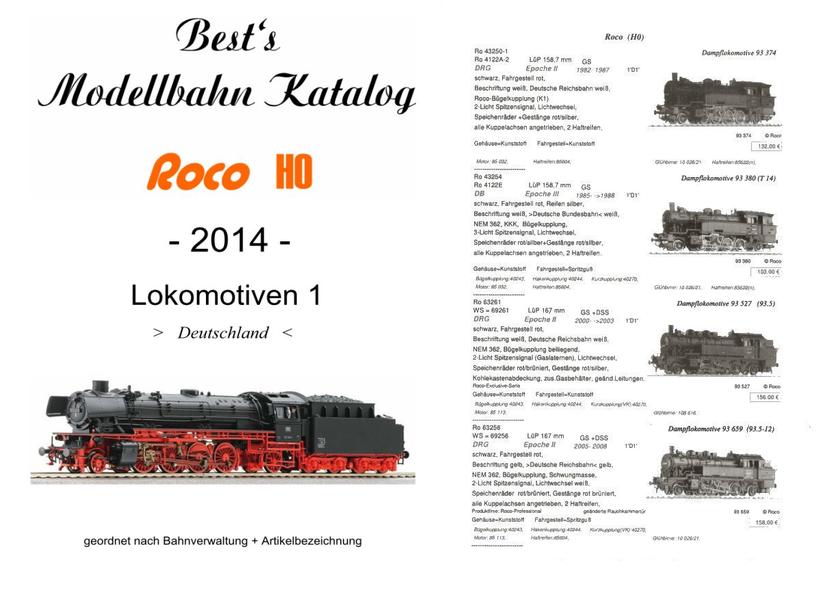 Best`s Modellbahn Katalog Roco H0 Lokomotiven 1 (Deutschland)  2014