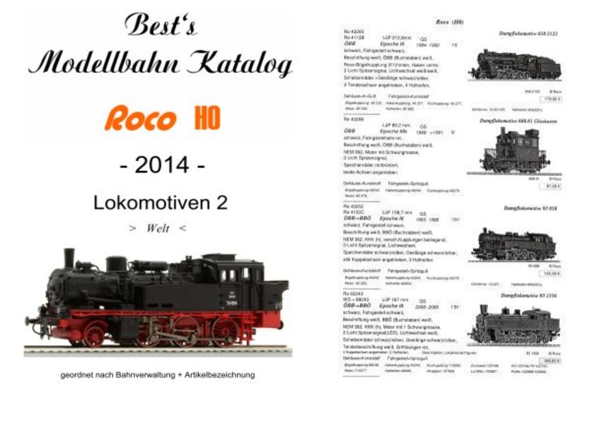 Best`s Modellbahn Katalog Roco H0 Lokomotiven 2 (Welt)  2014