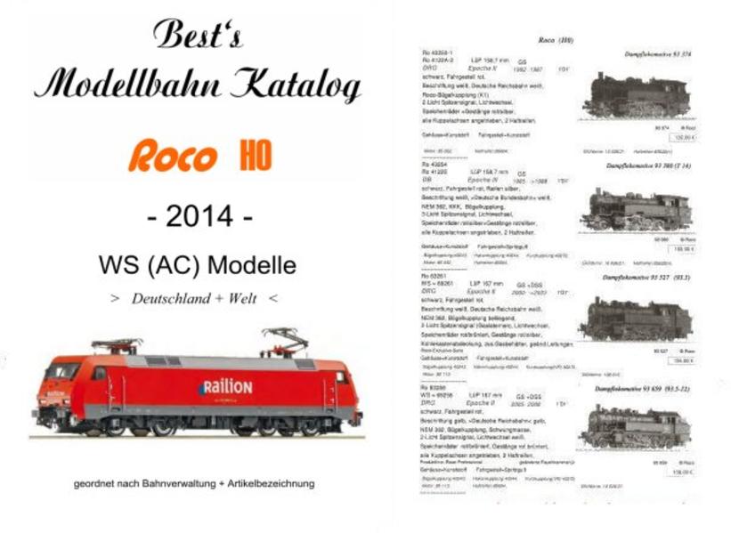 Best`s Modellbahn Katalog Roco H0 Wechselstrom Modelle 2014