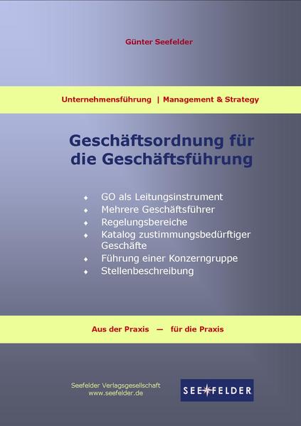 Geschäftsordnung für die Geschäftsführung
