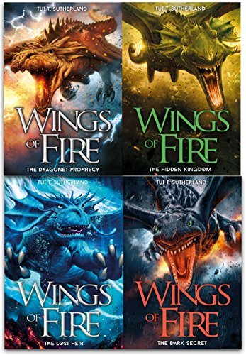 Wings of Fire Collection Tui T. Sutherland 4 Books Set (The lost heir, The hidden kingdom, The dragonet Prophecy, The Dark Secret)