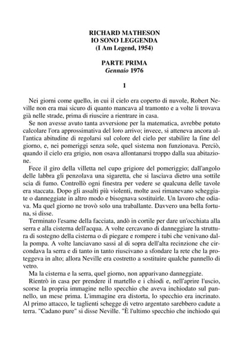 Io sono leggenda: romanzo