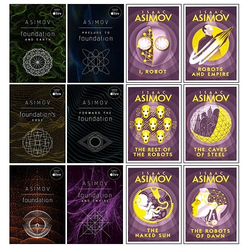 Foundation and Robot Series 12 Books Collection Set By Isaac Asimov (Prelude To Foundation, Earth, Edge, Foundation,Second Foundation, Empire, I Robot,Robots of Dawn,Naked Sun,Rest Of The Robots & More)