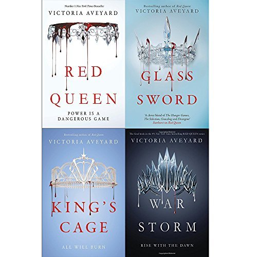 Victoria Aveyard Red Queen Series 4 Books Collection Set (Red Queen, Glass Sword, King'S Cage, War Storm)