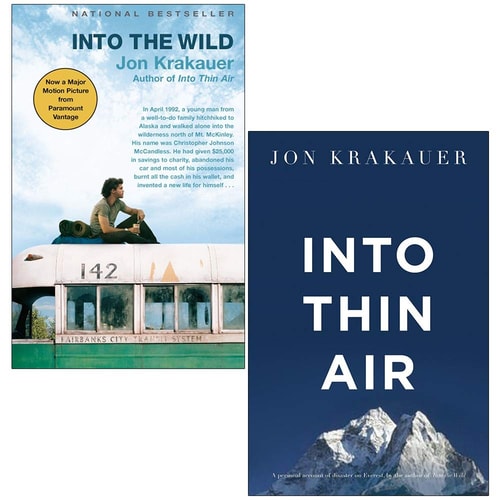 Jon Krakauer 2 Books Collection Set (Into the Wild & Into Thin Air: A Personal Account of the Everest Disaster)