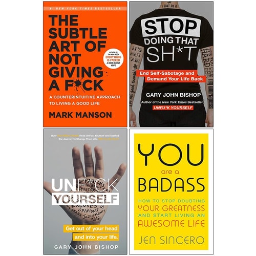 The Subtle Art of Not Giving A F*ck [Hardcover], Do the Work, Unfuk Yourself, You Are a Badass 4 Books Collection Set