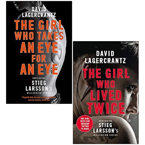 David Lagercrantz Collection 2 Books Set (The Girl Who Takes an Eye for an Eye, The Girl Who Lived Twice [Hardcover])