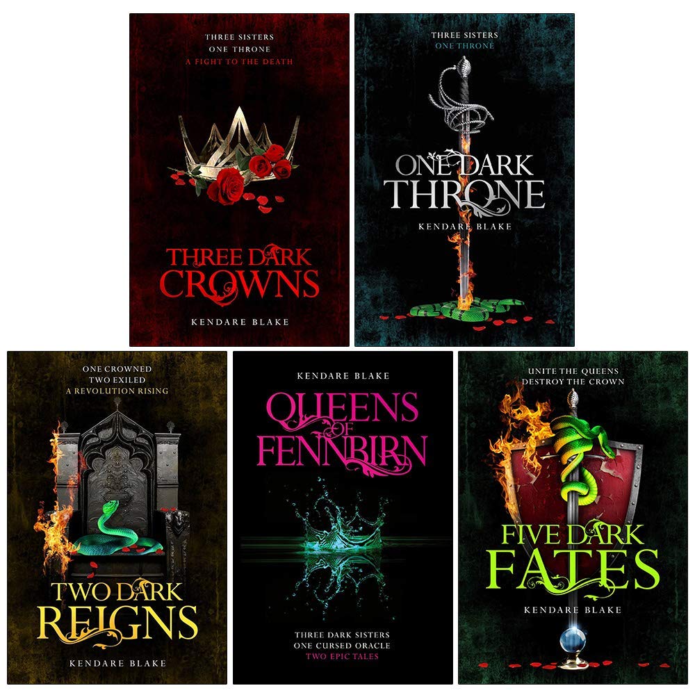 Three Dark Crowns Series 5 Books Collection Set By Kendare Blake (Three Dark Crowns, One Dark Throne, Two Dark Reigns, Queens of Fennbirn, Five Dark Fates)