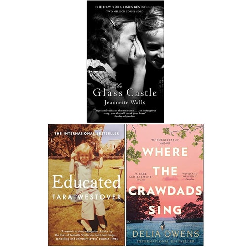 The Glass Castle, Educated, Where the Crawdads Sing 3 Books Collection Set