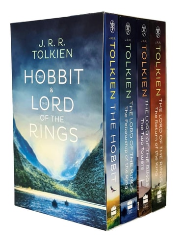 The Hobbit & The Lord of the Rings 4 Books Boxed Set By J. R. R. Tolkien (The Hobbit, The Fellowship of the Ring, The Two Towers, The Return of the King)