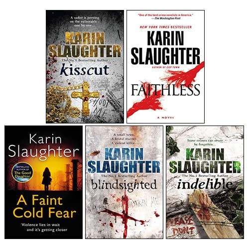 Grant County Series 5 Books Collection Set By Karin Slaughter (Faint Cold Fear, Kisscut, Indelible, Faithless, Blindsighted)