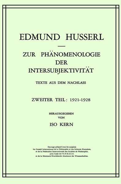 Zur Phänomenologie der Intersubjektivität