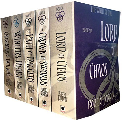 Robert Jordan The Wheel of Time Collection 5 Books Set Series 2 (Book 6-10) (Lord Of Chaos, A Crown Of Swords, The Path Of Daggers, Winter's Heart, Crossroads Of Twilight)