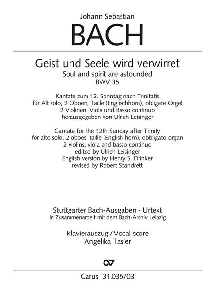 Geist und Seele wird verwirret (Klavierauszug)