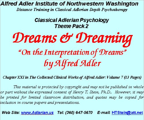 Dreams: An Adlerian View (Theme Pack 2 on Selected Topics) (English Edition)