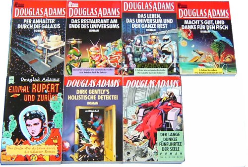 Per Anhalter durch die Galaxis sowie Dirk Gently's Holistische Detektei (Per Anhalter durch die Galaxis - Das Restaurant am Ende des Universums - Das Leben, das Universum und der ganze Rest - Mach's gut und danke für den Fisch - Einmal Rupert und zurück - Der elektrische Mönch - Der lange dunkle Fünfuhrtee der Seele)