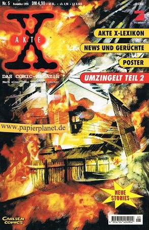 Akte X Nr. 5. Presseausgabe. (Das Comic-Magazin) Nov 1998, Carlsen Comics, Comic-Heft 9783551735553