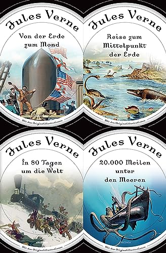 20000 Meilen unter dem Meer, Reise zum Mittelpunkt der Erde, In 80 Tagen um die Welt, Von der Erde zum Mond (4in1-Bundle): Vier Klassiker von Jules Verne in einem Band