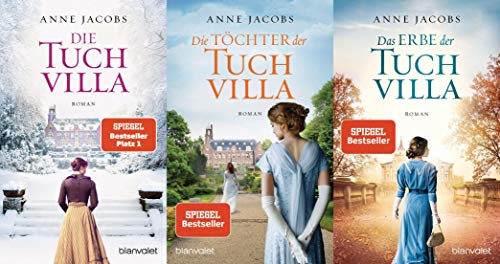 Konvolut 3 Bände Anne Jacobs: 1. Die Tuchvilla, 2. Die Töchter der Tuchvilla, 3. Das Erbe der Tuchvilla