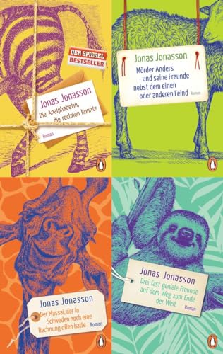 3 Titel von Jonas Jonasson im Set + 1 exklusives Postkartenset
