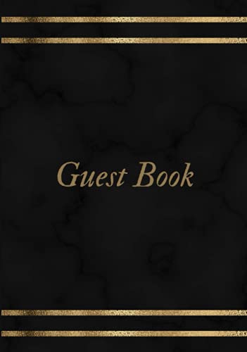 Wedding Guest book: Gold Luxe Background Wedding Guest Book With BLACK BLANK Pages. Best Alternative To Lined Guest Books. Snap It, Shake It, Stick It ... Decorate Your Guest Book & Make It Unique