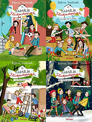 Familie Flickenteppich Band 1-4 plus 1 exklusives Postkartenset