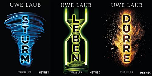 3 Thriller von Uwe Laub: Sturm/Leben/Dürre + 1 exklusives Postkartenset