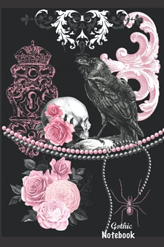 Gothic Notebook - Notizbuch: 160 blanko Seiten mit kleinem Motiv 6 x 9 Zoll (A5)