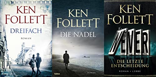 Dreifach/Die Nadel/Never - 3 spannende Romane von Ken Follett + 1 exklusives Postkartenset