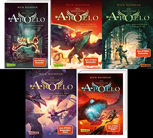 Abenteuer des Apollo Band 1-5 von Rick Riordan plus 1 exklusives Postkartenset