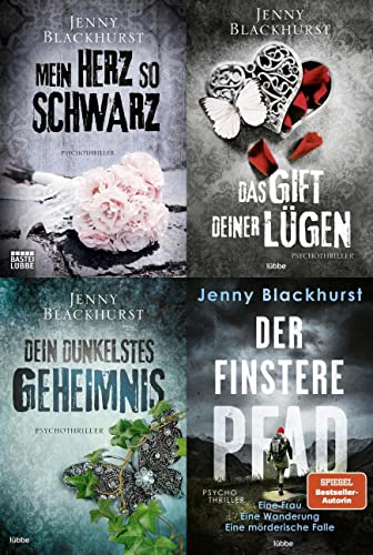 4 spannende Psychothriller von Jenny Blackhurst im Set + 1 exklusives Postkartenset