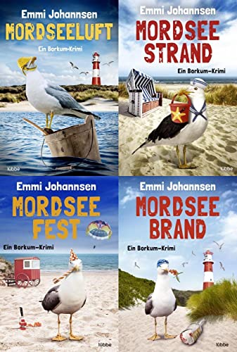 Mordseeluft / Mordseestrand / Mordseefest / Mordseebrand - 4 Borkum-Krimis + 1 exklusives Postkartenset