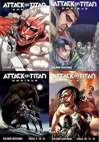 Attack on Titan Omnibus Vol 1-4 Manga set by Hajime Isayama
