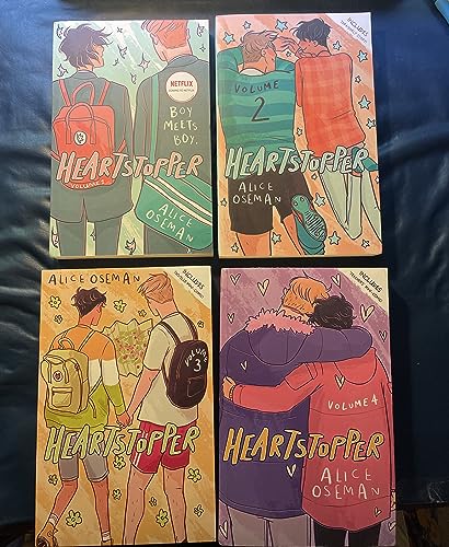 Heartstopper By Alice Oseman Collection Set Volumes 1-4 with Exclusive Bookmark