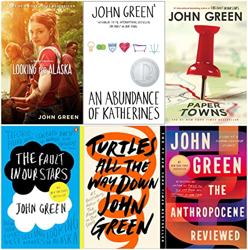 John Green: The Complete 6 Books Collection: Looking for Alaska, An Abundance of Katherines, Paper Towns, The Fault in Our Stars, Turtles All the Way Down, The Anthropocene Reviewed