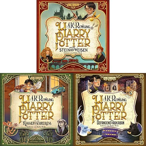 Hörbuch-Geschenk-Set: "Harry Potter und der Stein der Weisen" + "Harry Potter und die Kammer des Schreckens" + "Harry Potter und der Gefangene von Askaban" (gelesen von Rufus Beck, Band 1-3)