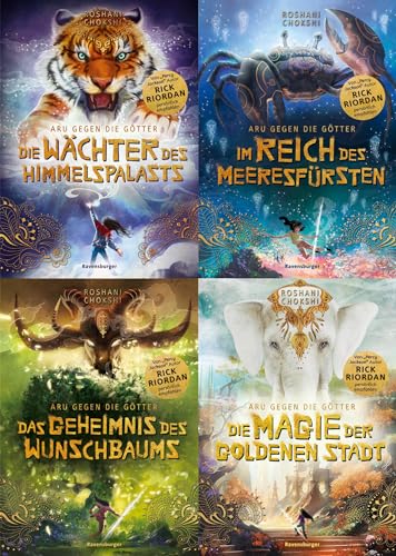 Aru gegen die Götter Band 1-4 plus 1 exklusives Postkartenset