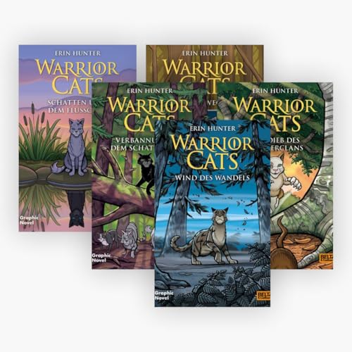 Warrior Cats Graphic Novel Band 1-5 plus 1 exklusives Postkartenset