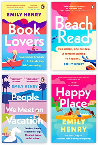 Emily Henry 4 Books Collection Set: (Book Lovers, Beach Read, People We Meet on Vacation & Happy Place)