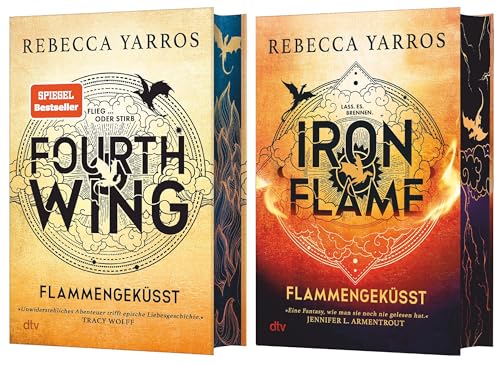 Fourth Wing & Iron Flame – Band 1 & 2 der Flammengeküsst-Reihe von Rebecca Yarros als Deluxe-Ausgabe mit atemberaubendem Farbschnitt