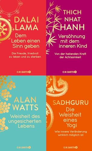 4 Jubiläumsausgaben im Set: Dalai Lama / Thich Nhat Hanh / Alan Watts / Sadhguru + 1 exklusives Postkartenset