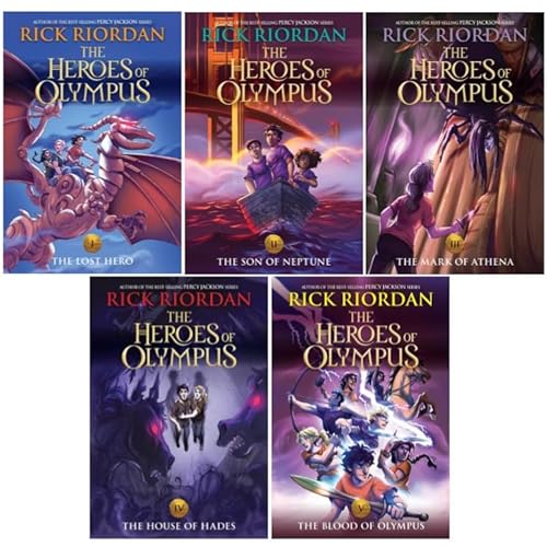 Rick Riordan The Heroes of Olympus Series Complete 5 Books Collection - The Lost Hero, The Son of Neptune, The Mark of Athena, The House of Hades, The Blood of Olympus