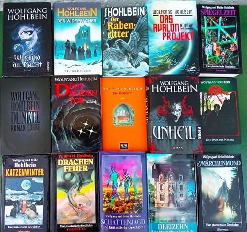 15 Bände Wolfgang und Heike Hohlbein, gebundene Ausgaben: Wir sind die Nacht, Der Widersacher, Rabenritter, Das Avalon Projekt, Spiegelzeit, Dunkel, Das Druidentor, u.a.
