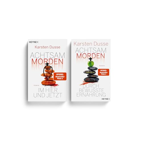 Achtsam morden Buchreihe 4+5: Achtsam morden im Hier und Jetzt (Band 4), Achtsam morden durch bewusste Ernährung (Band 5) von Karsten Dusse + limited edition Lesezeichen