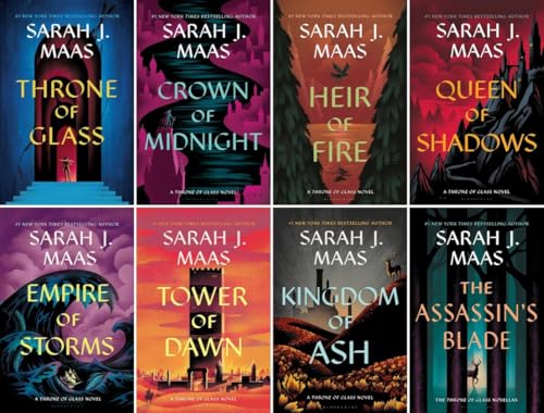 Throne Of Glass Series Total 8 Books Set - Throne of Glass, Crown of Midnight, Heir of Fire, Queen of Shadows, Empire of Storms, Tower of Dawn, Kingdom of Ash, The Throne of Glass Prequel Novellas