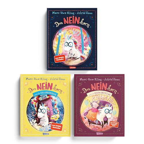 3er Set: 'Das NEINhorn', 'Das NEINhorn und die SchLANGEWEILE', 'Das NEINhorn und der Geburtstag' inkl. Lesezeichen – Humorvolle Kinderbücher für kleine Rebellen, perfekt zum Vorlesen und Mitlachen!