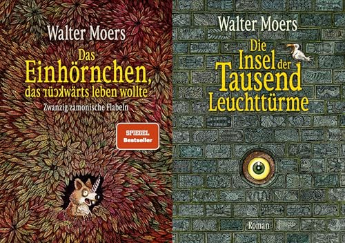 Walter Moers im SET - Das Einhörnchen, das rückwärts leben wollte + Die Insel der Tausend Leuchttürme plus 3 extra Lesezeichen [Product Bundle] Walter Moers