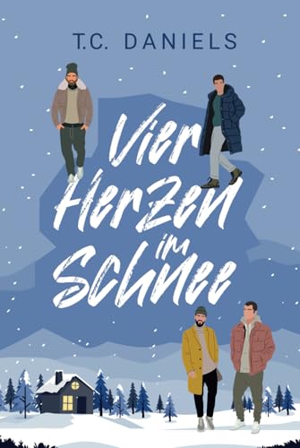 Vier Herzen im Schnee
